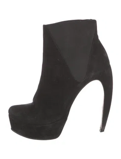Pre-owned Walter Steiger Vintage Suede Boots In Black