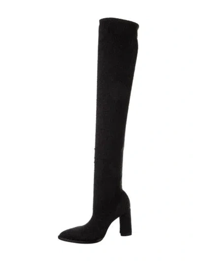 Pre-owned Walter Steiger Wool Sock Boots In Black