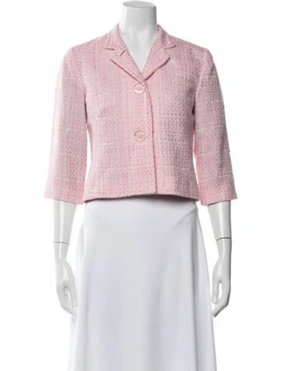 Pre-owned Walter Tweed Pattern Blazer In Pink