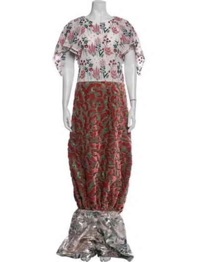Pre-owned Walter Van Beirendonck 2024 Floral Print Jumpsuit In Pink