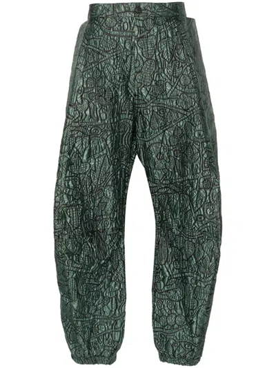 Walter Van Beirendonck Hose Mit Abstraktem Print In Grün