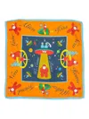 Walter Van Beirendonck Alien-motif Silk Scarf In Orange