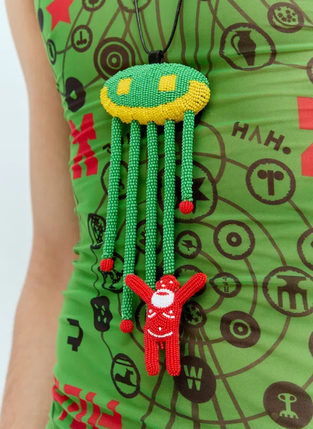 Walter Van Beirendonck Beam Me Up Necklace In Green | ModeSens