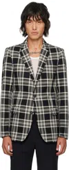 Walter Van Beirendonck Black & Beige Sharp Blazer In Cc11 Black