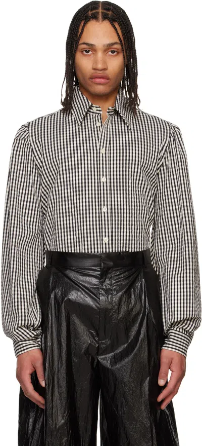 Walter Van Beirendonck Black & White Wings Shirt In Cc18 Black
