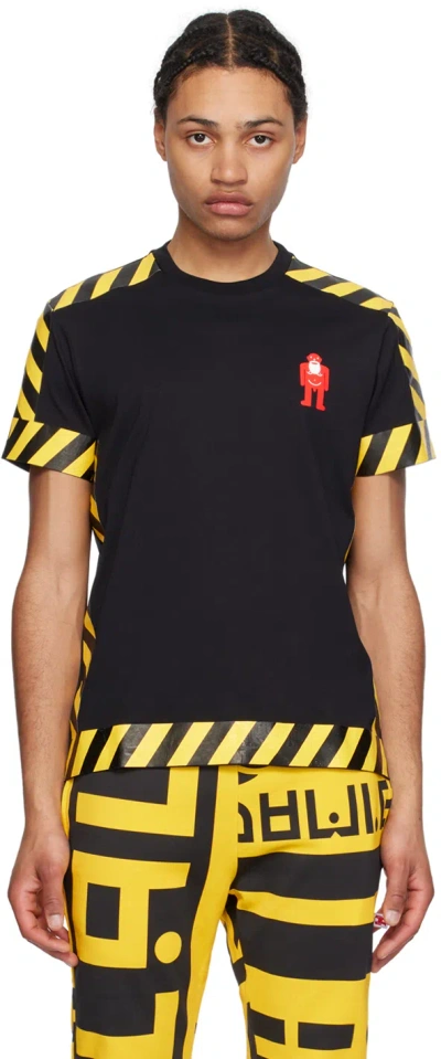 Walter Van Beirendonck Black Danger T-shirt In Cc37 Black