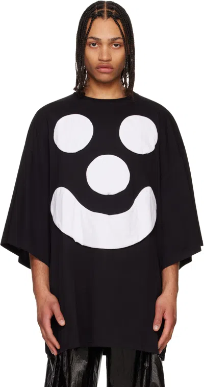 Walter Van Beirendonck Black Smile T-shirt In Black/white