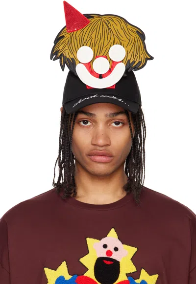 Walter Van Beirendonck Black Smiley Cap In Comb. Iii Black