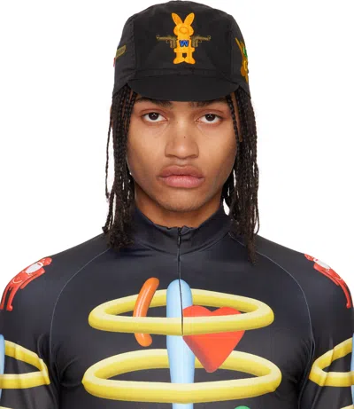 Walter Van Beirendonck Black Toyterror Cycling Cap In Comb. I Black