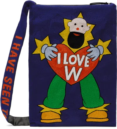 Walter Van Beirendonck Blue 'i Love W' Crossbody Bag In Comb. I Sample