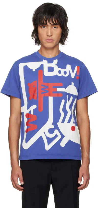 Walter Van Beirendonck Blue Loving An Alien T-shirt In Cc28 Mazzarine Blue
