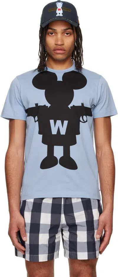 Walter Van Beirendonck Blue Shadow Mouse T-shirt In Cc34 Placid Blue