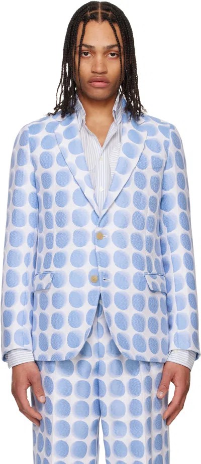 Walter Van Beirendonck Blue Sharp Blazer In Cc6 Blue