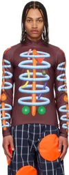 Walter Van Beirendonck Burgundy Void Clown Bike Turtleneck In Comb. Iii