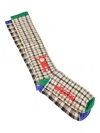 Walter Van Beirendonck Check-pattern Socks In Brown