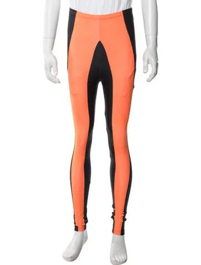 Pre-owned Walter Van Beirendonck Colorblock Pattern Athletic Pants W/ Tags In Orange