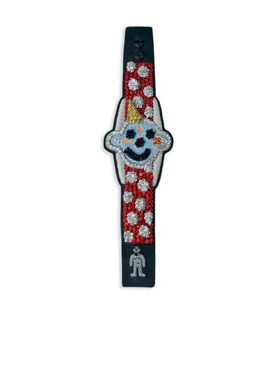 Walter Van Beirendonck Crystal-embellished Bracelet In Black