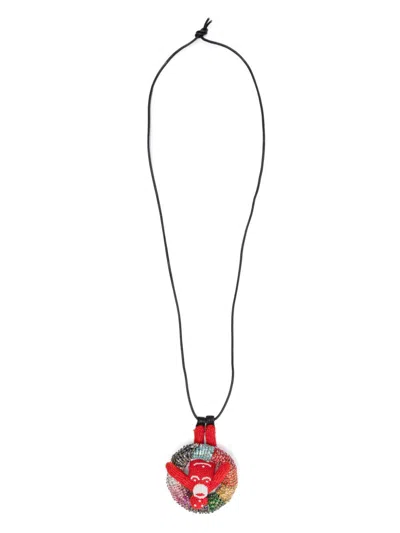 Walter Van Beirendonck Diamond Hole Jewel Halskette In Rot