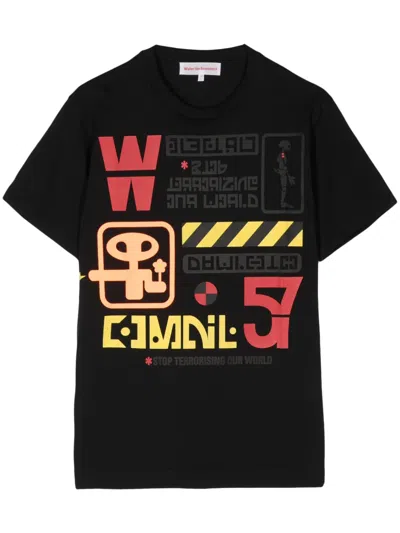 Walter Van Beirendonck Electric Cotton T-shirt In Black