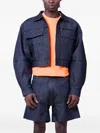 Walter Van Beirendonck Embossed Denim Jacket In Blue