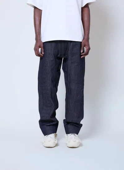 WALTER VAN BEIRENDONCK EMBOSSED DENIM JEANS