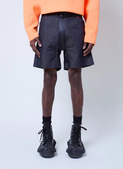 WALTER VAN BEIRENDONCK EMBOSSED DENIM SHORTS