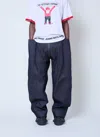 Walter Van Beirendonck Embossed Square Denim Jeans In Blue
