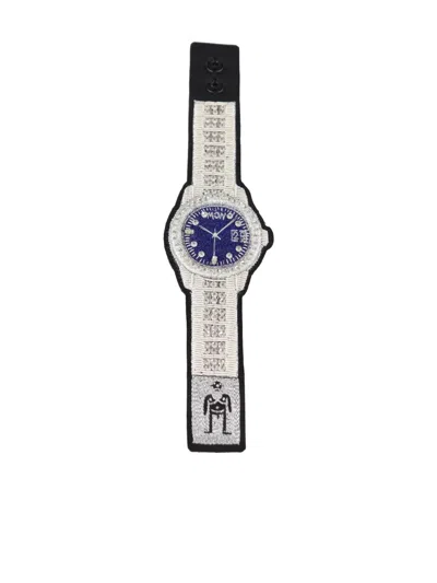 Walter Van Beirendonck Embroidered Bracelet In Blue