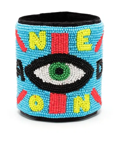 Walter Van Beirendonck Eye-detail Bracelet In Blue