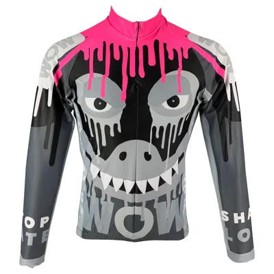 Pre-owned Walter Van Beirendonck Fw19 Size M Black Pink Monster Graphic Jersey Bike Top
