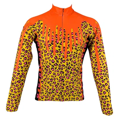 Pre-owned Walter Van Beirendonck Fw19 Size M Orange Pink Graphic Nylon Jersey Bike Top