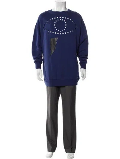 Pre-owned Walter Van Beirendonck Graphic Print Crew Neck Sweatshirt In Blue