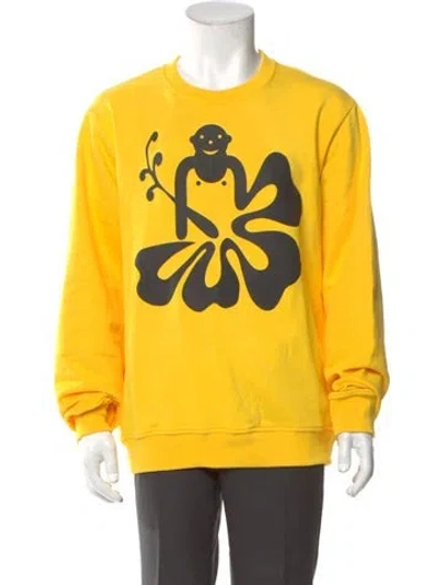 Pre-owned Walter Van Beirendonck Graphic Print Crew Neck Sweatshirt In Yellow
