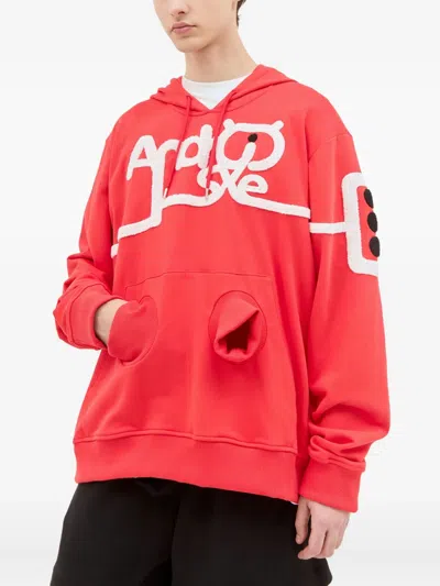 Walter Van Beirendonck Graphic-print Pocket Hoodie In Red
