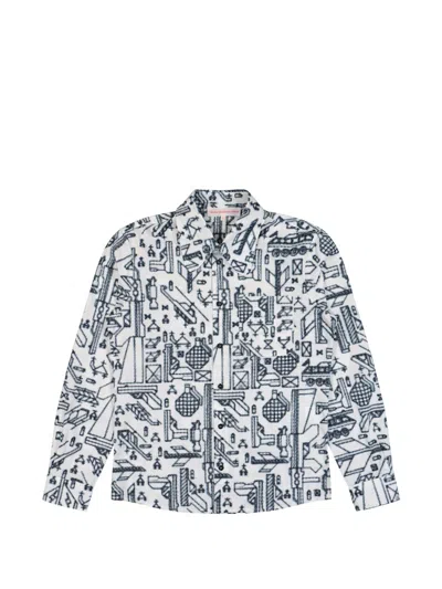 Walter Van Beirendonck Graphic-print Chest-pocket Shirt In Multi