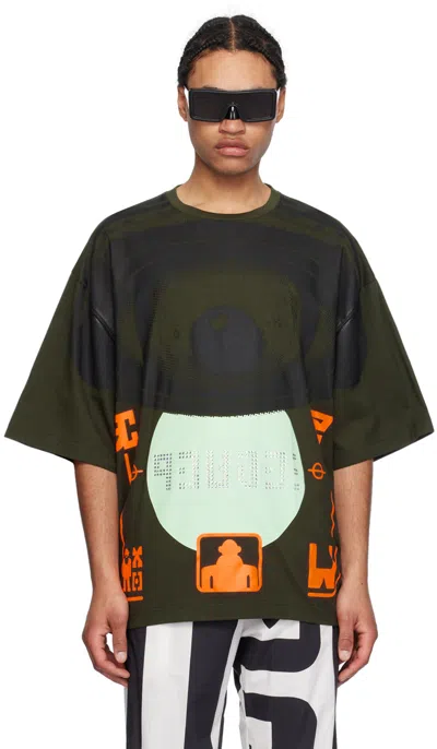 Walter Van Beirendonck Peace T Oversized Cotton T-shirt In Cc37 Rifle Green