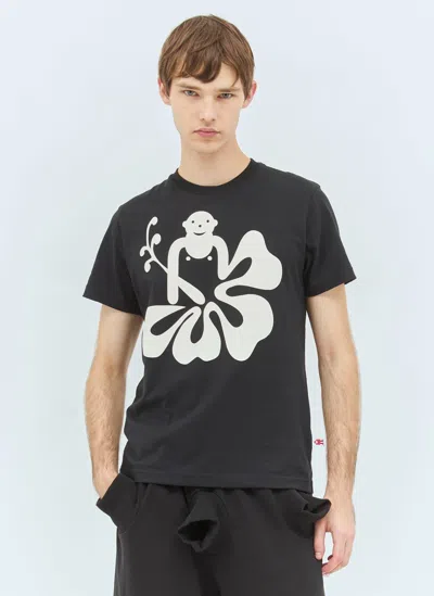 Walter Van Beirendonck Hawaii T-shirt In Black