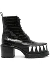 Walter Van Beirendonck Hyper Glam 85mm Leather Boots In Black Croco
