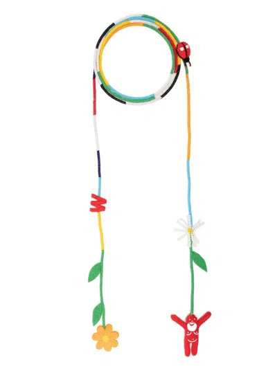 Walter Van Beirendonck I Love Flowers Necklace In Green