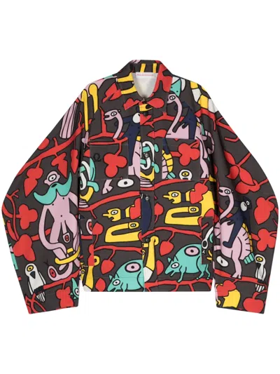 Walter Van Beirendonck Illustration-print Shirt In Brown