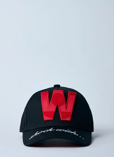 Walter Van Beirendonck Logo Motif Baseball Cap In Black