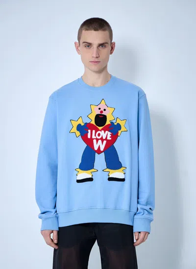 Walter Van Beirendonck Logo Motif Sweatshirt In Blue