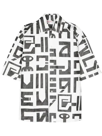 Walter Van Beirendonck Logo-print Crinkled Shirt In White