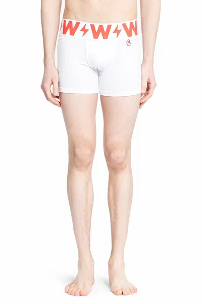 Walter Van Beirendonck Logo-waistband Boxer Briefs In White