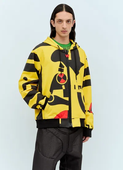 Walter Van Beirendonck Yellow Maxi Zip Hoodie In Multicolor