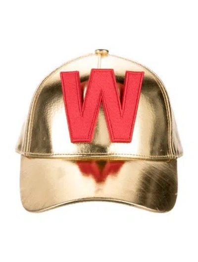 Pre-owned Walter Van Beirendonck Mens Embroidered Cap In Gold