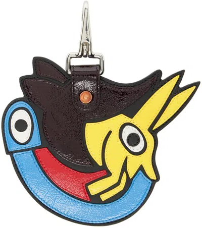Walter Van Beirendonck Multicolor Rabbit Keychain In Yellow/brown