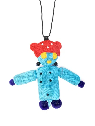 Walter Van Beirendonck Muscle Alien Jewel Necklace In Blue