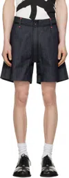 Walter Van Beirendonck Navy G-star Edition Basic Denim Shorts In Kir Denim (raw)