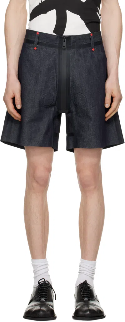 Walter Van Beirendonck Navy G-star Edition Basic Denim Shorts In Kir Denim (raw)